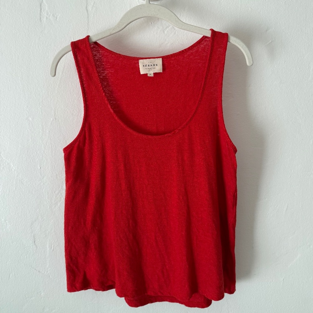 Sezane John Tank Tops Red - Size M